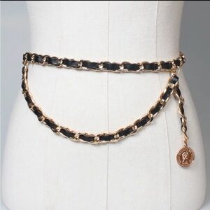Elegant Black and Gold Chain Belt